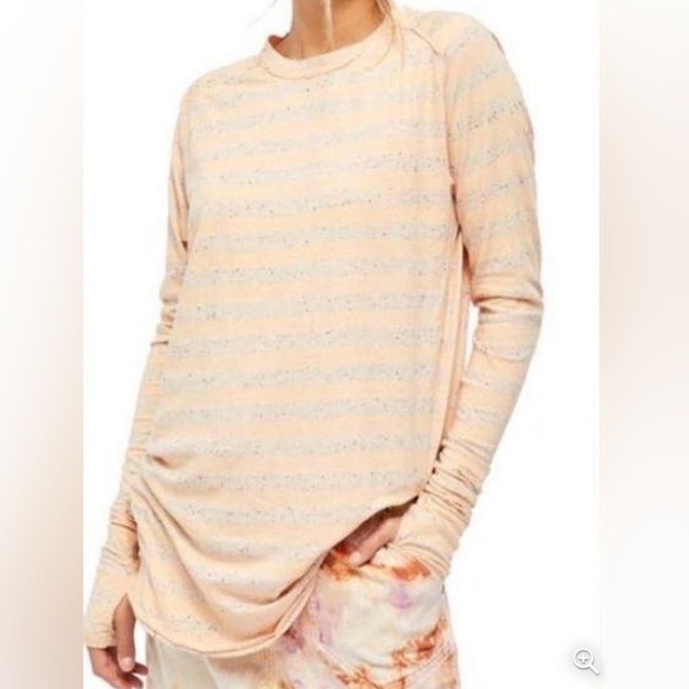 Free people Arden stripe long sleeve tee size S summer sunrise